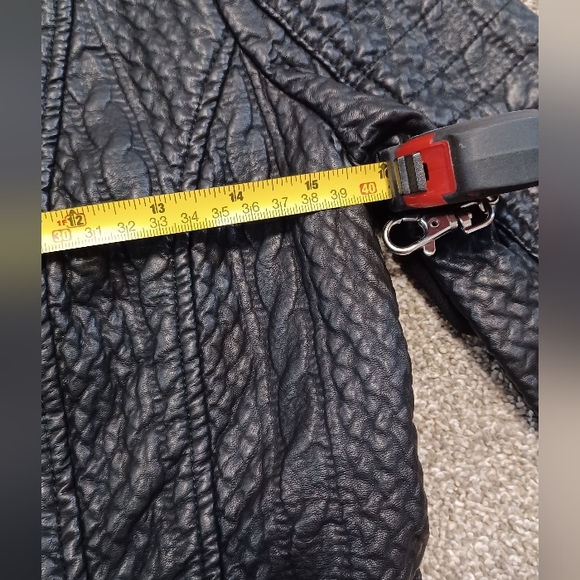 Blanc Noir Textured Faux Leather Jacket in Black - Picture 6 of 12